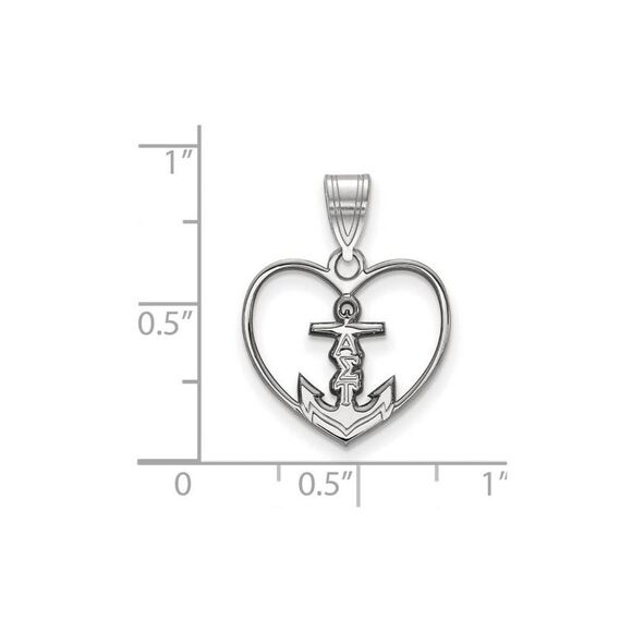 Sterling Silver Alpha Sigma Tau Heart Pendant - Picture 2 of 3